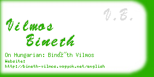 vilmos bineth business card